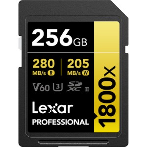 Lexar 256GB Professional 1800x UHS-II SDXC Memory Card