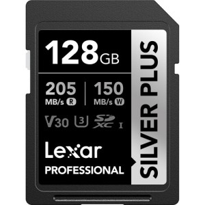 Lexar 128GB Professional Silver Plus UHS-I SDXC Memory Card