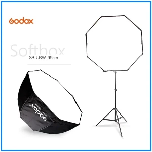 Godox 95cm / 37.5″ Umbrella Octagon Reflector Softbox with Carrying Bag – Black