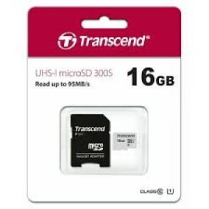Transcend 16GB 95mbps 300S UHS-I microSDHC Memory Card with SD Adapter